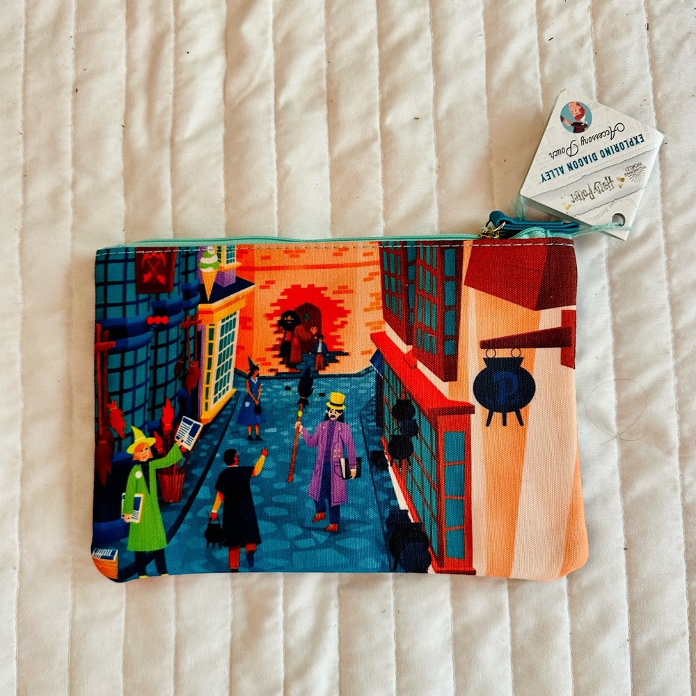 Harry Potter “exploring diagon alley” accessory pouch 8in x5.5in (L X W)